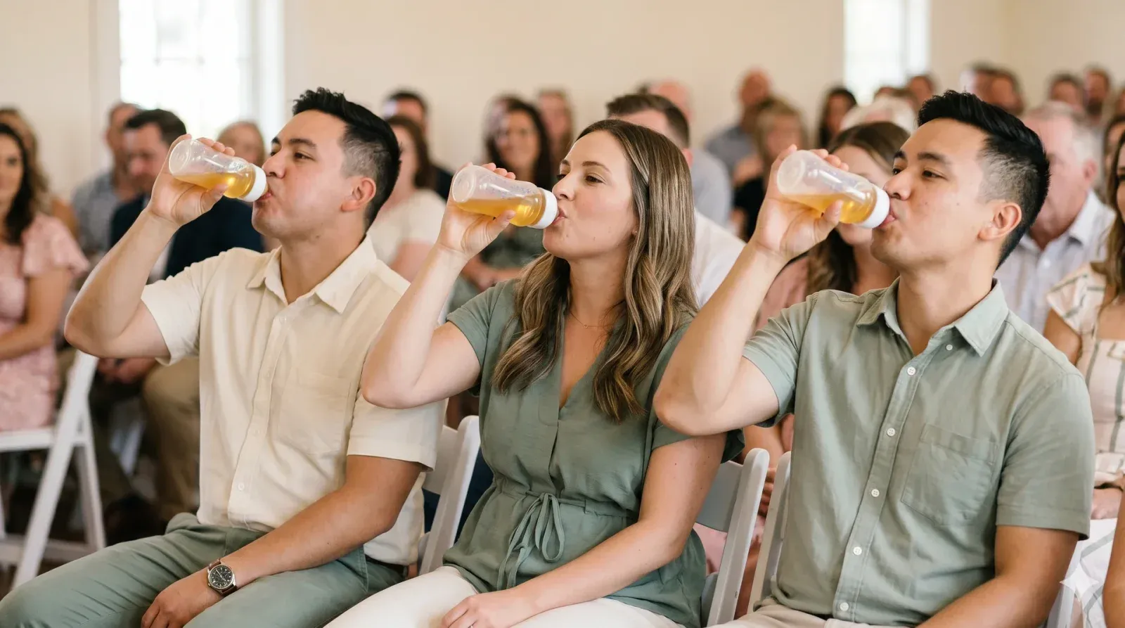 Baby Bottle Chug — baby shower game