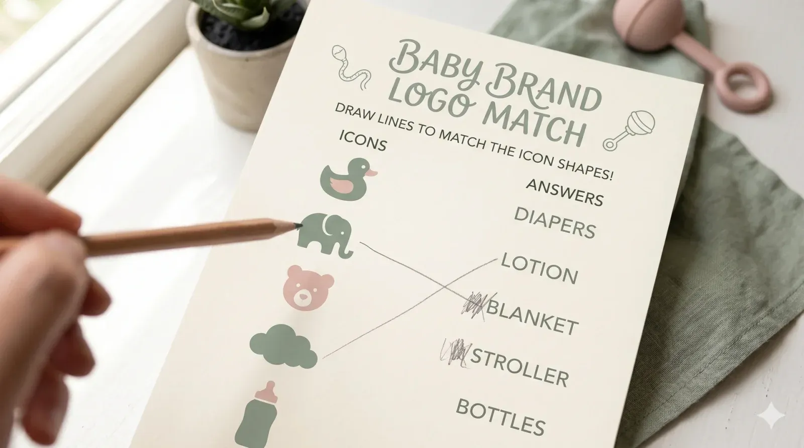 Baby Brand Logo Match — baby shower game