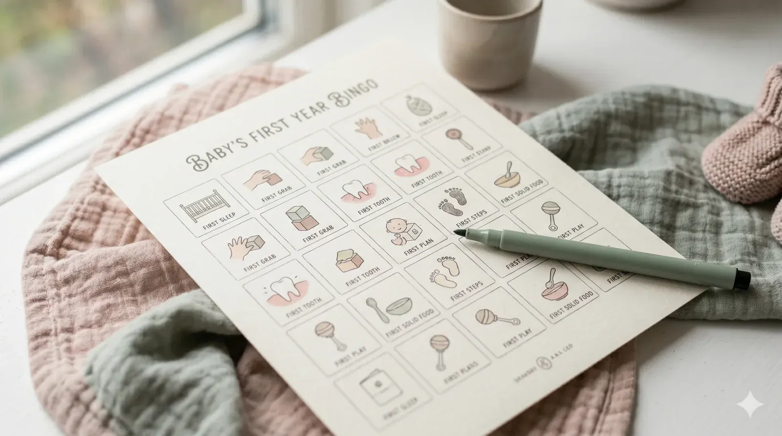 Baby's First Year Bingo — baby shower game
