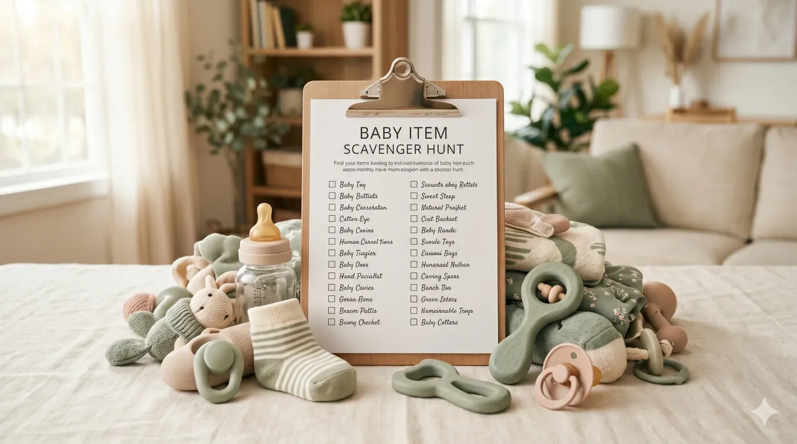 Baby Item Scavenger Hunt — baby shower game