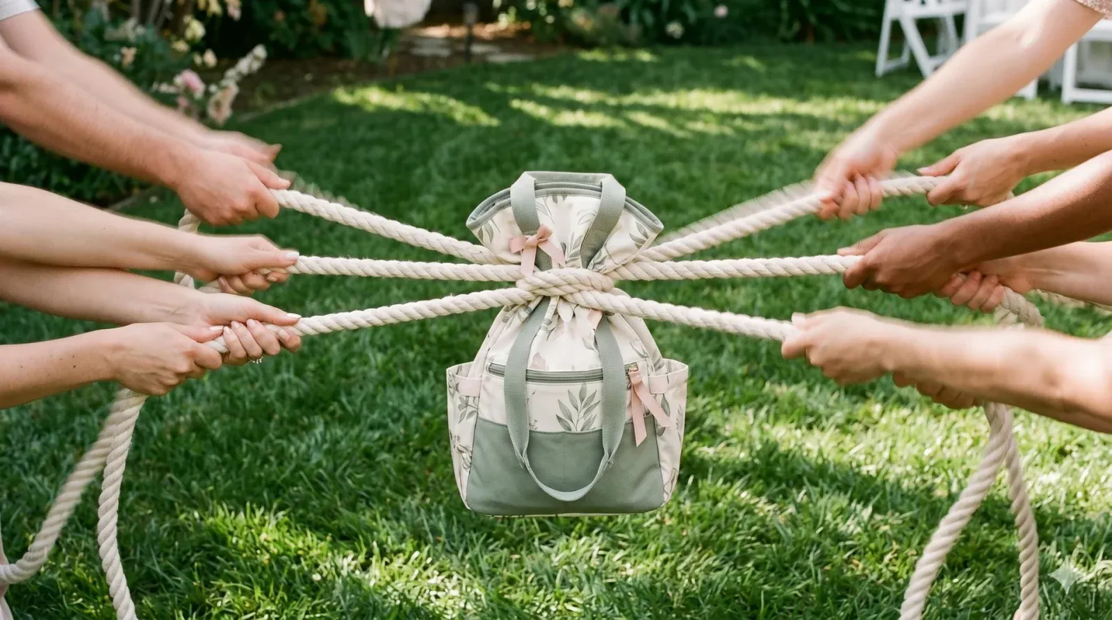 Diaper Tug of War — baby shower game