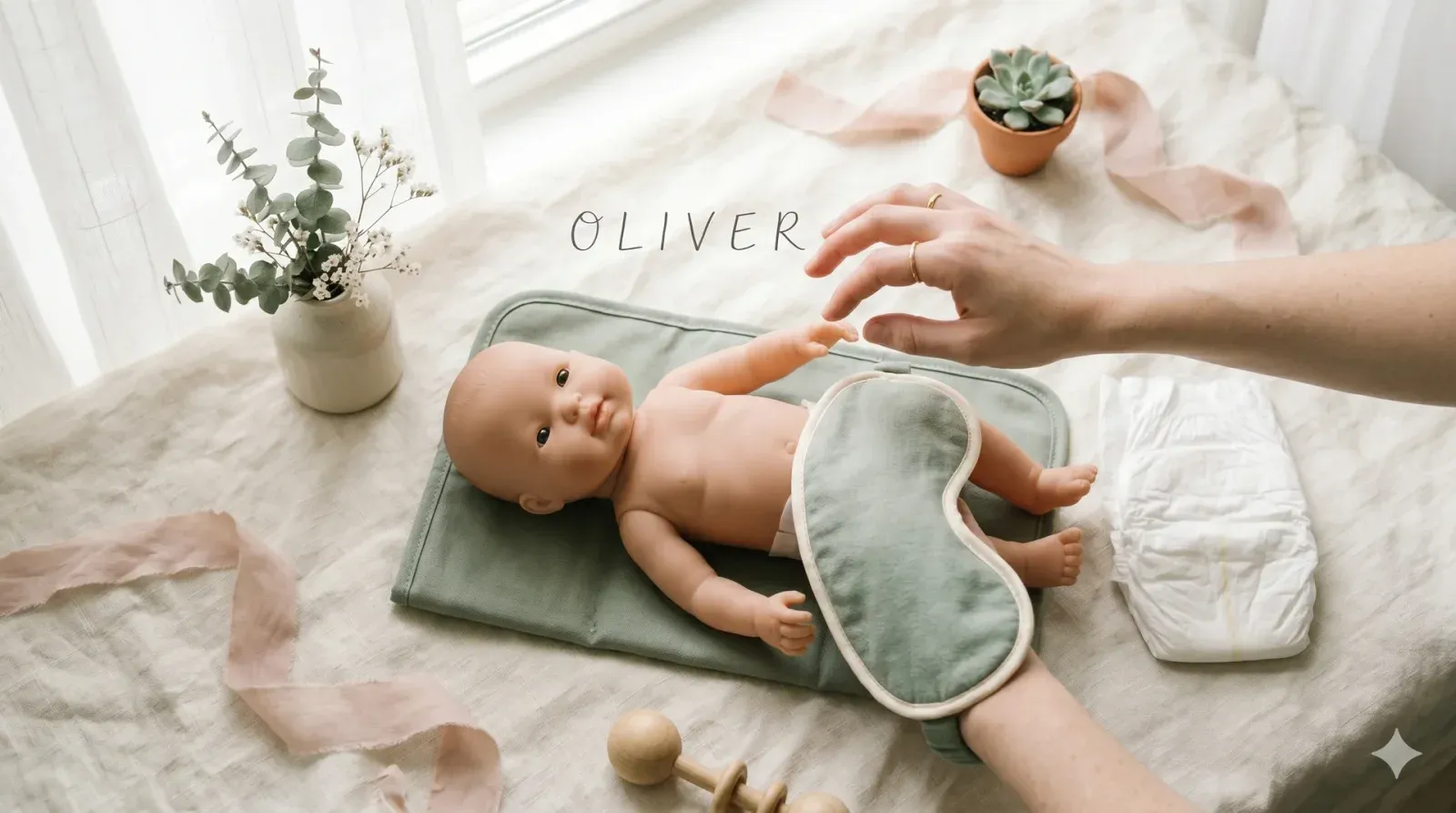 Blindfolded Diaper Change Race — baby shower game