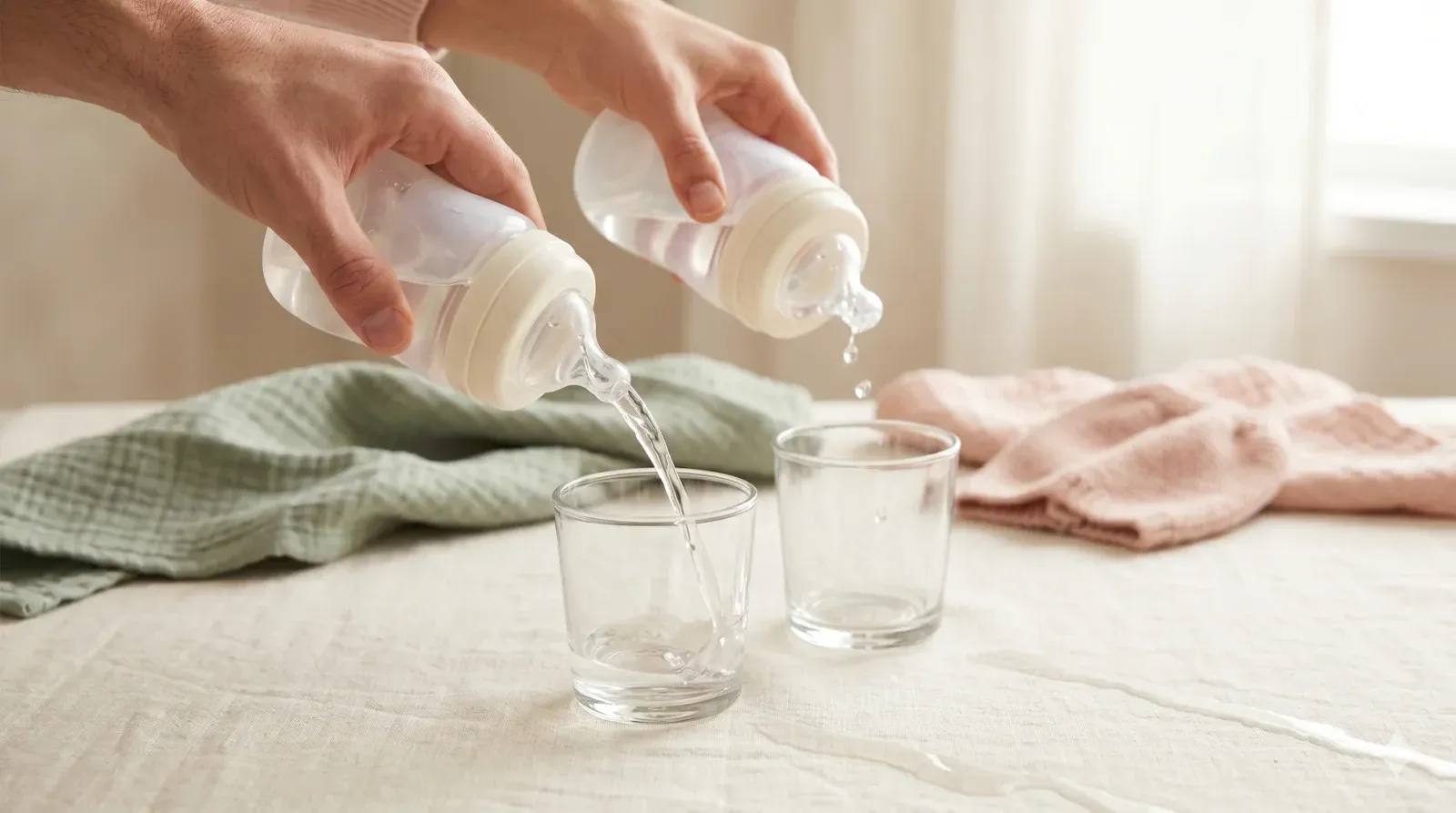 Bottle Squeeze Race — baby shower game