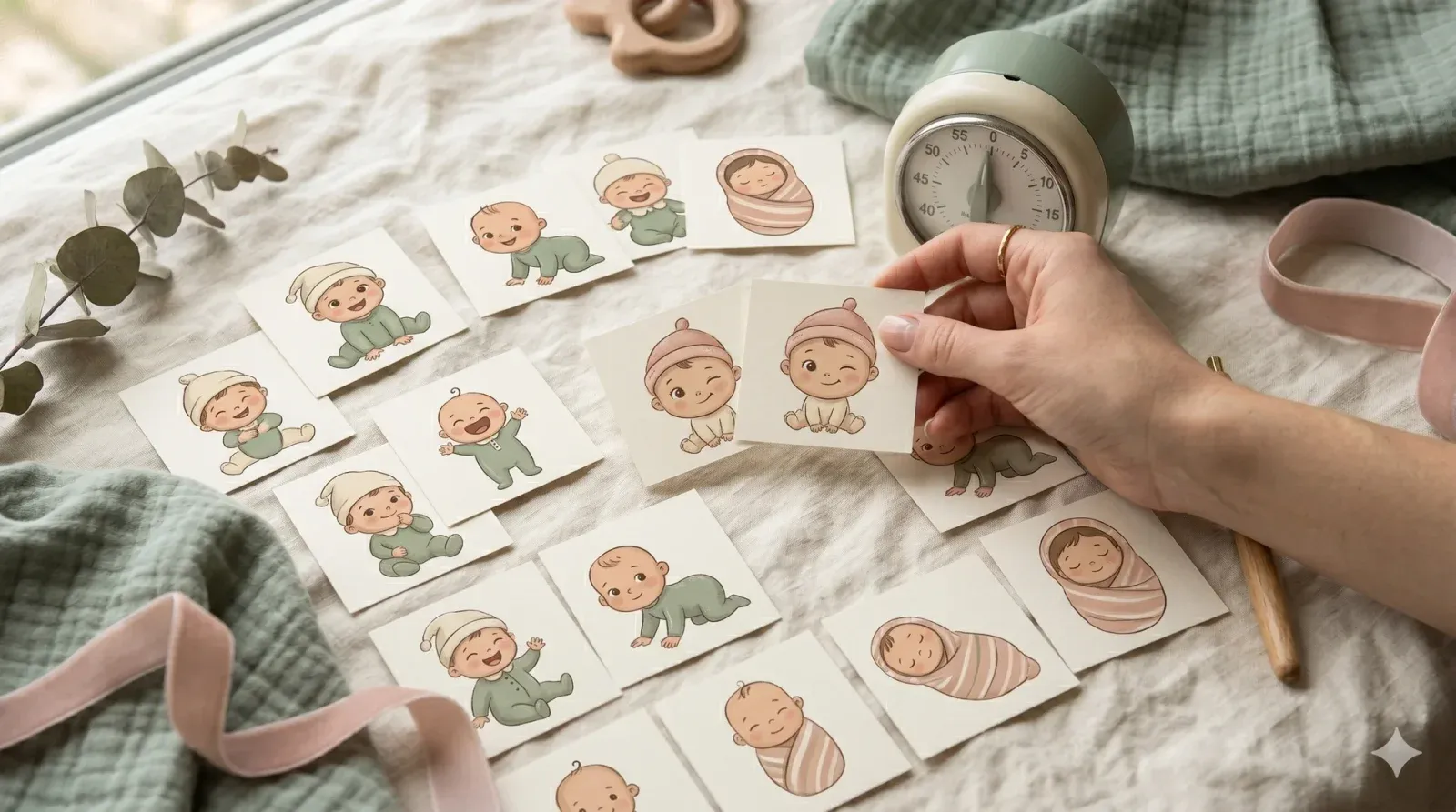 Cartoon Baby Match — baby shower game