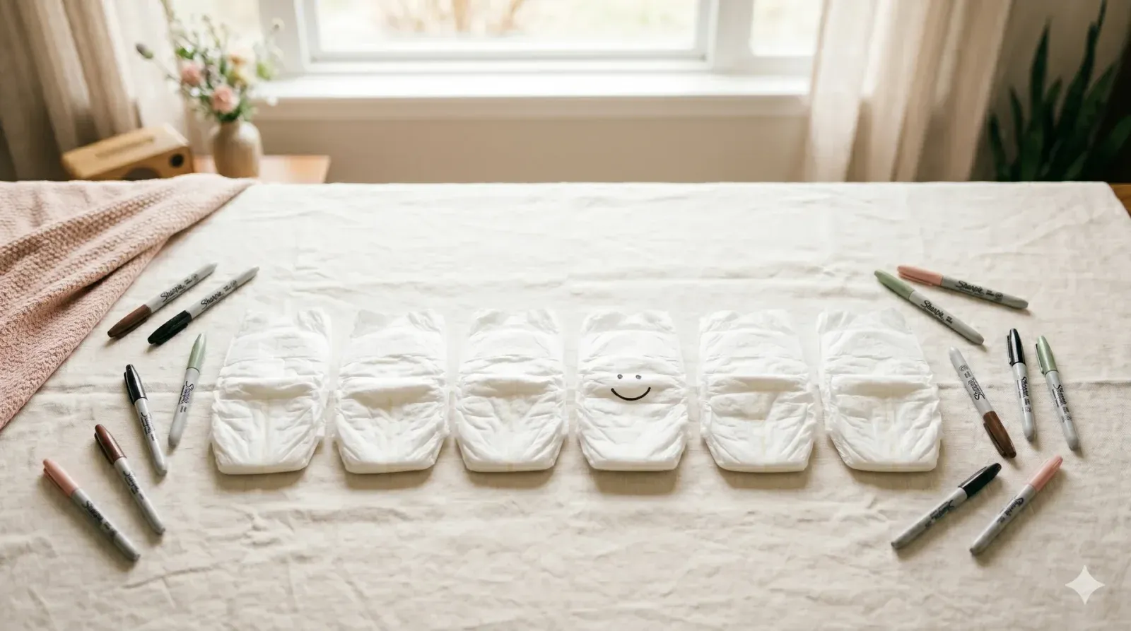 Diaper Doodle Station — baby shower game