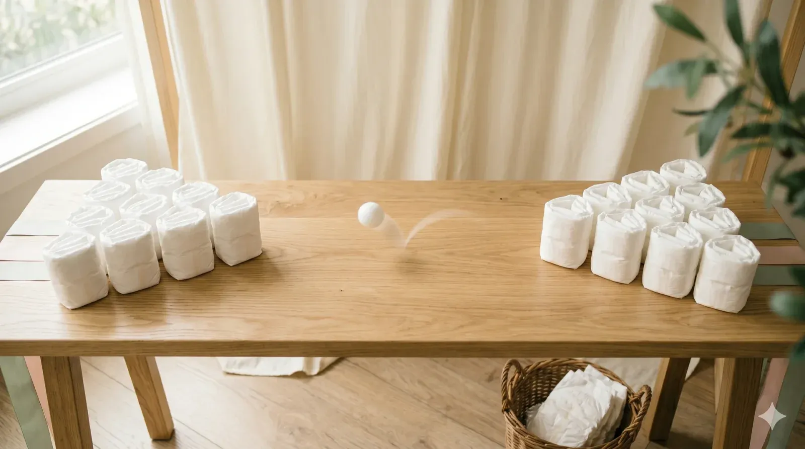 Diaper Pong — baby shower game