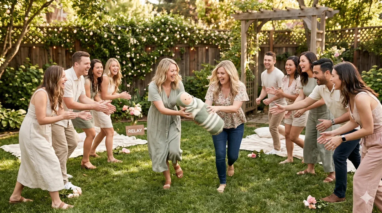 Don’t Drop the Baby Relay — baby shower game