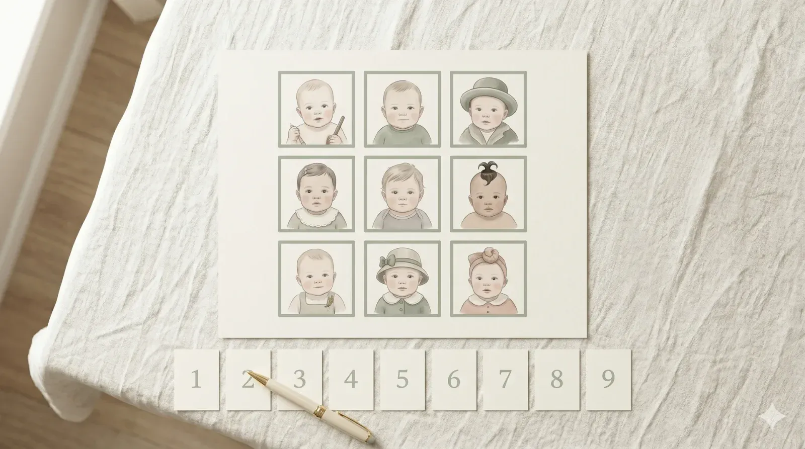 Famous Baby Photo Match — baby shower game