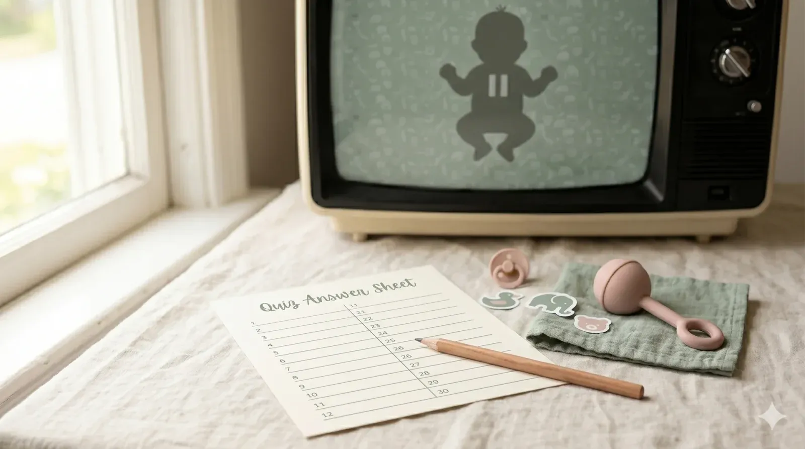 Famous TV Babies Quiz — baby shower game