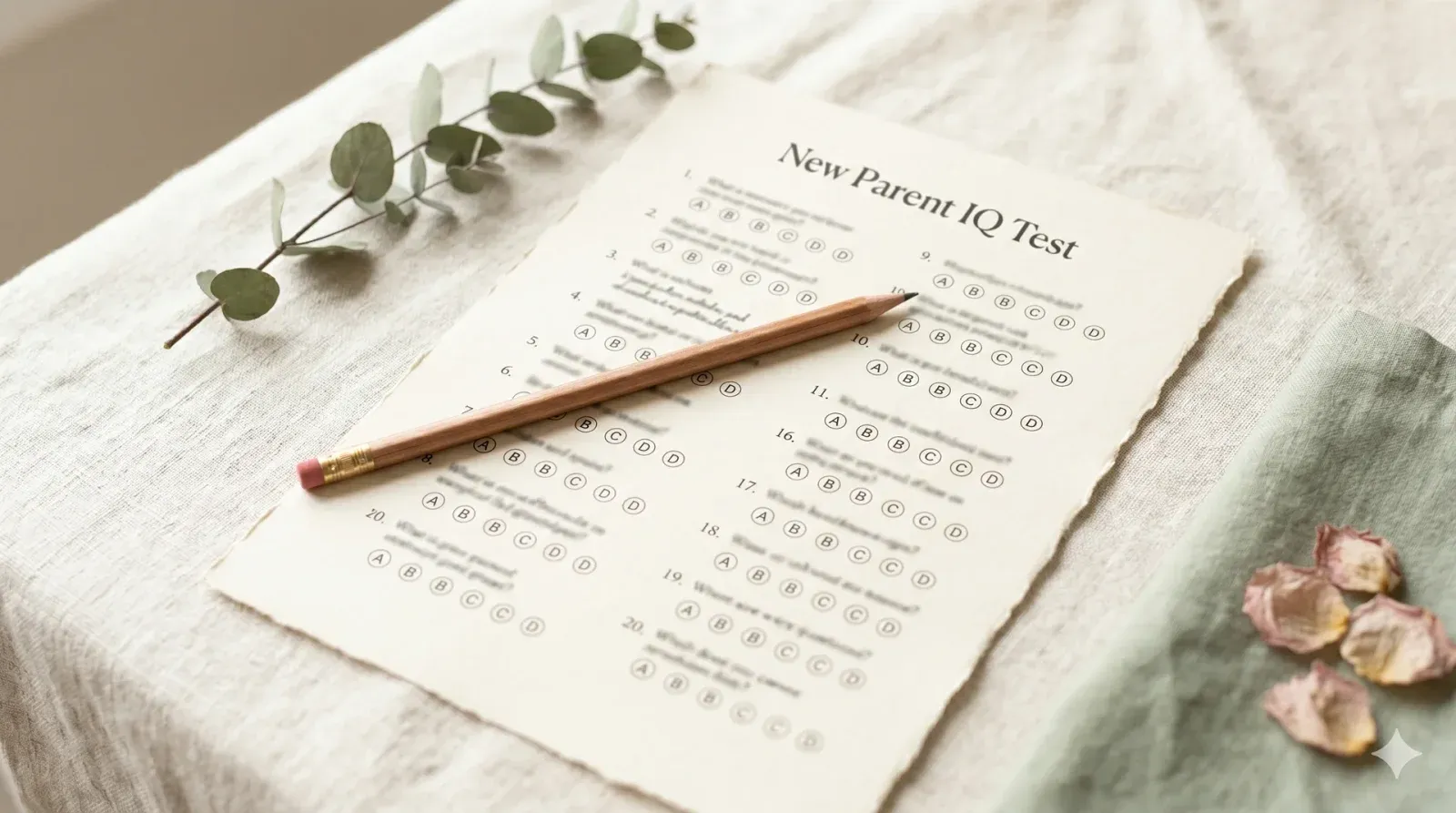 New Parent IQ Test — baby shower game