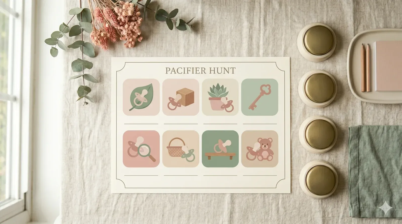 Pacifier Hunt — baby shower game