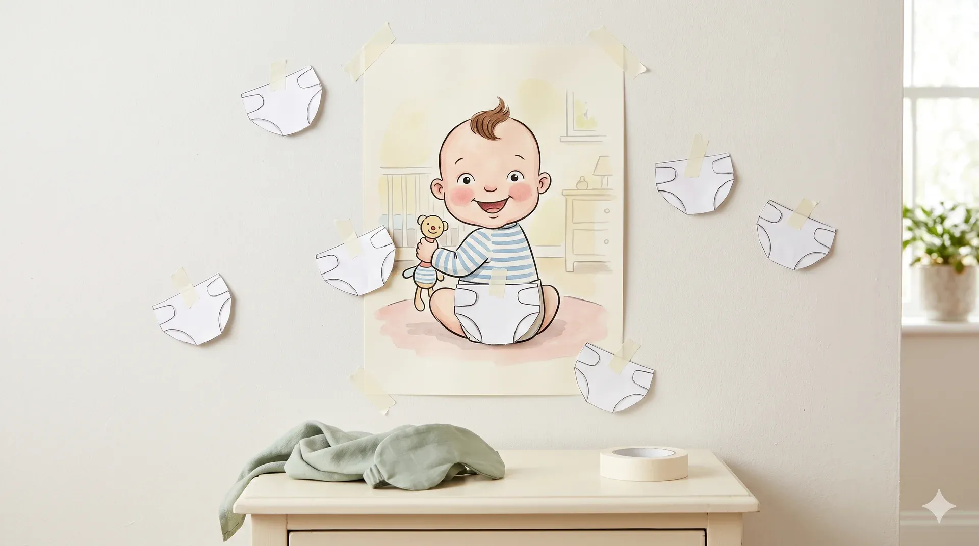 Pin the Diaper on the Baby baby shower game