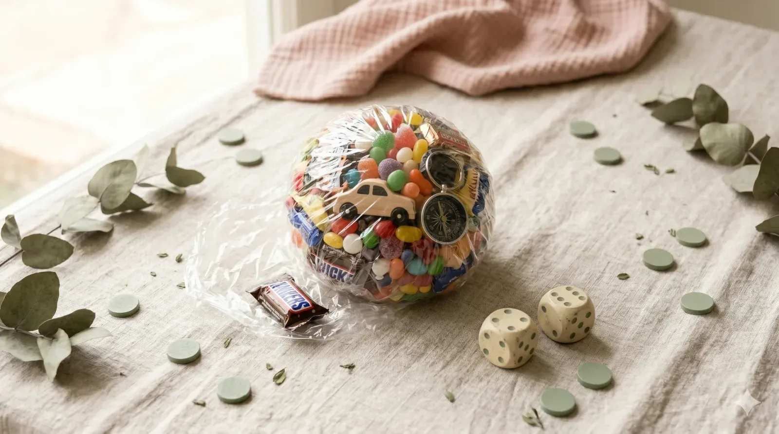 Saran Wrap Prize Ball — baby shower game